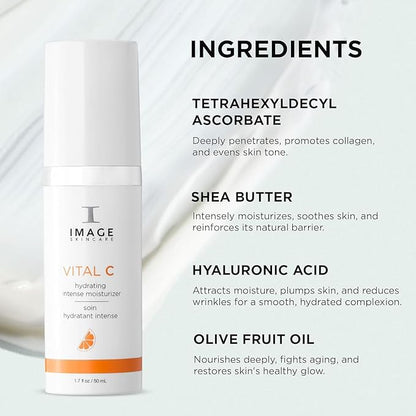 IMAGE Skincare VITAL C Duo - Hydrating Serum + Intense Moisturizer with Hyaluronic Acid & Shea Butter for Anti-Aging, Toning, & Deep Hydration (1.7 oz + 1.7 oz)