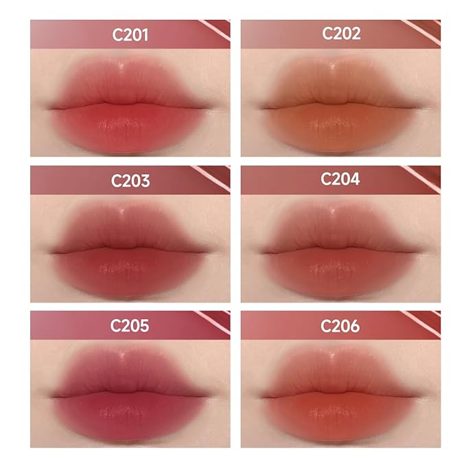 Hydrating Lip Serum Cream, Longlasting Moisturizing, Lightweight Lip Gloss, Semi-Matte Lipstick with Vitamin E, Crithmum Maritimum Essential oil, C202