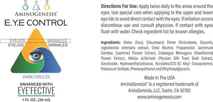 E.Y.E Control with Eye'Fective: Lid Lifting & Dark Circle Serum. New for 2021, Patented Eyelid lifting Plant Derived Formula. Watch Video