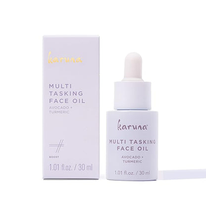Karuna Age-Defying + Clarifying Sheet Masks (5-Pack) & Multi-Tasking Face Oil (30 mL) – Glow-Boosting Skincare Set for Nourished, Radiant Skin