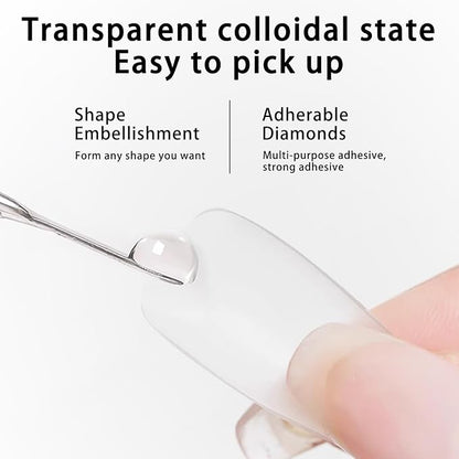 Gel Nail Glue for Press Ons 2 FL.OZ Spray Nail Glue Remover for Glue on Nails Solid Gel Glue Nail,with Cuticle Pusher and UV Mini Nail Lamp for Flase Nail Tips Press on Nail