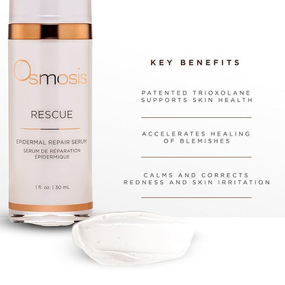 OSMOSIS Facial Moisturizer and Serum Kit, HYDRATE (1.69oz) Plumping Facial Moisturizer with Shea Butter, RESCUE (1oz) Epidermal Repair Facial Serum Calms Skin
