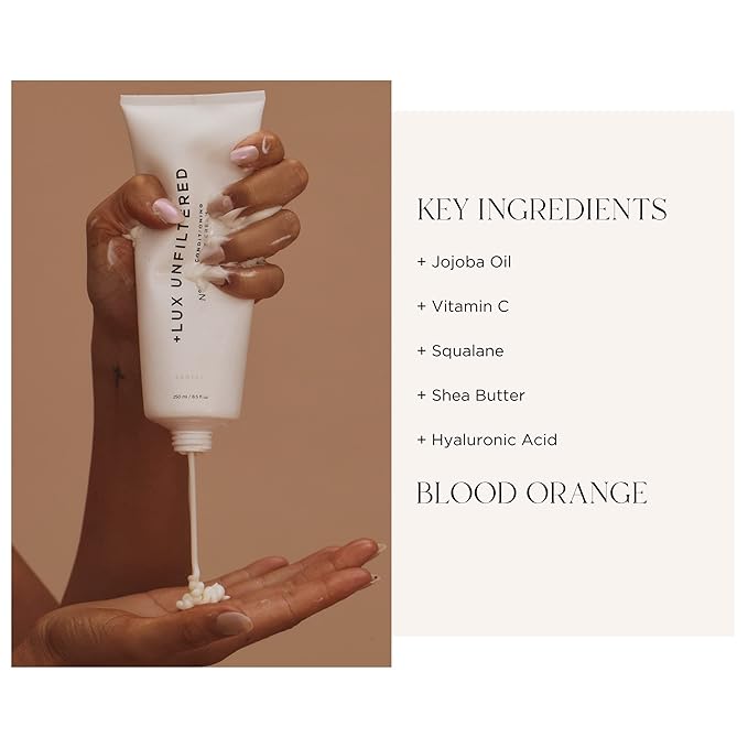'+ Lux Unfiltered N°14 Conditioning Body Cream in Blood Orange, Deep Daily Moisturizing Body Lotion, Hydrating Lotion for Dry Skin, Skincare Grade Ingredients, Gluten Free, Cruelty Free + Vegan