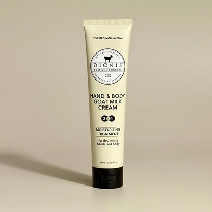 Dionis Goat Milk Skincare Scented Hand & Body Cream - Travel Size Lotion For Hydrating & Moisturizing Dry and Sensitive Skin, Cruelty Free, Paraben Free Made in The USA, Vanilla Chai, 3.3 oz