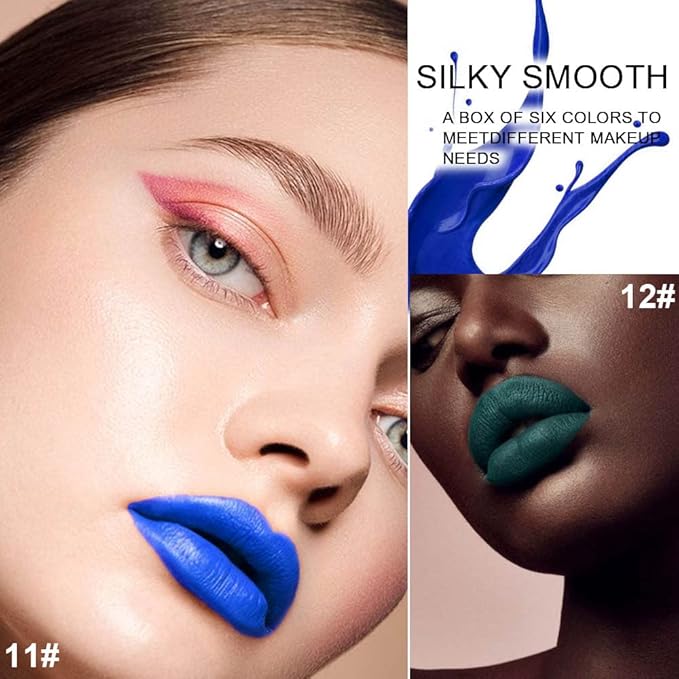 6 Colors Matte Red Wine Liquid Lipstick Pack Set,Wine Lip Tint Long Lasting 24 Hour Waterproof Velvet Nonstick Cup Lipgloss Lip Stain Pigmented Lip Makeup Gift Sets for Girls and Women Labiales