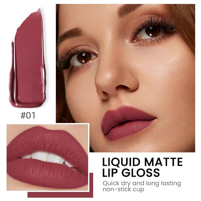 4Pcs Velvet Matte Liquid Lipstick Lipgloss Makeup Sets,Red Lipgloss