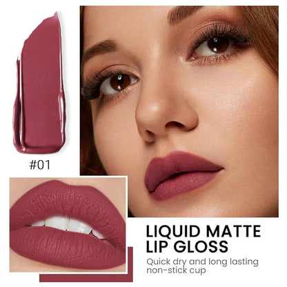 4Pcs Velvet Matte Liquid Lipstick Lipgloss Makeup Sets,Red Lipgloss