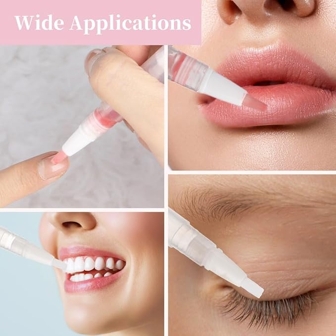 100PCS Empty Cuticle Oil Pen Refillable Transparent Twist Pens 3ml, Empty Nail Oil Pen with Brush Tip, Eyelash Growth Liquid Tube, Cosmetic Lip Gloss Container Applicators