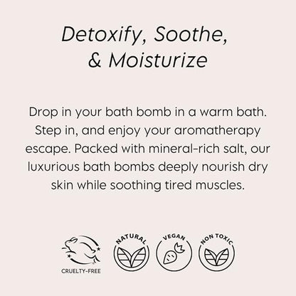 Breathe Bath Bomb, 8 OZ - Large, Handmade with Natural Ingredients, Mineral-Rich Himalayan Salt, Cruelty-Free, Made with Pure Therapeutic Grade Essential Oils