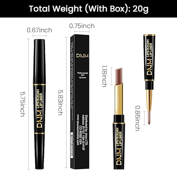 evpct 1Pcs Brown Matte Lip Liner and Lipstick
