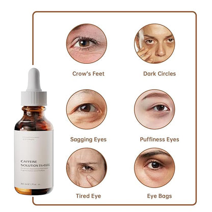 Caffeine Solution 5% + EGCG For Face, 30ML 2 PCS Moisturizing Caffeine Eye Serum For Dark Circles & Puffiness, Anti-aging Caffeine Serum.