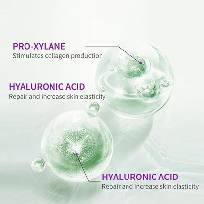 VGO Vitamin C Vitamin E Facial Serum 1.01oz + Eye Repair Cream for Dark Circles & Puffiness 0.5oz