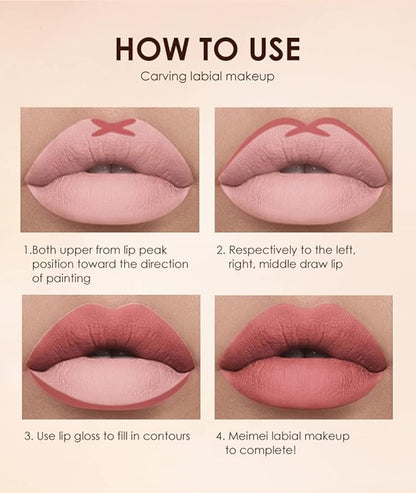 URQT 12pcs Lip Liner and Lipstick Set, 6 Velvety Matte Liquid Lipsticks + 6 Matching Smooth Lip Liner One Step Lips Long Lasting Waterproof Makeup Kits Gift Set