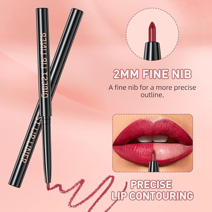 3 In 1 Liquid Lipstick Makeup Set, Non-stick Cup Matte Liquid Lipstick For Woman, Moisturizing Lip Gloss And Lip Liner, Long Lasting Lipstick 24H,Waterproof Velvet Liquid Lipstick Kit (01# Romantic Purple)