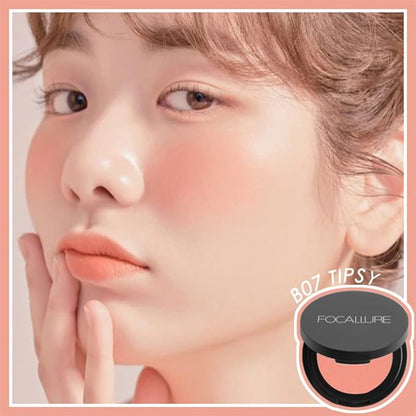 FOCALLURE Silky Face Pressed Blush,High Pigment Mineral Blusher,Create Blusher Makeup,TIPSY