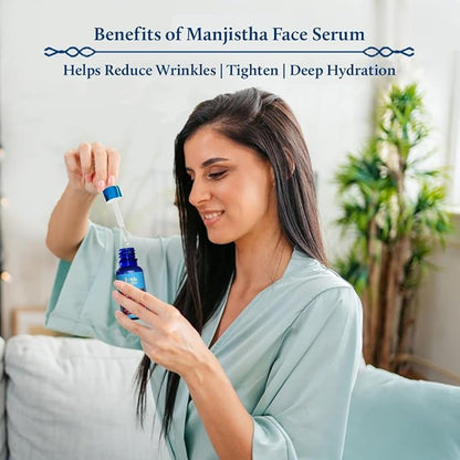 Blue Nectar Manjistha Vitamin C Face Serum for Anti Wrinkle & Skin Firming (1FlOz) Along with Anti-Aging Face Moisturizer for Women for Deep Moisturization (1.76 Oz)