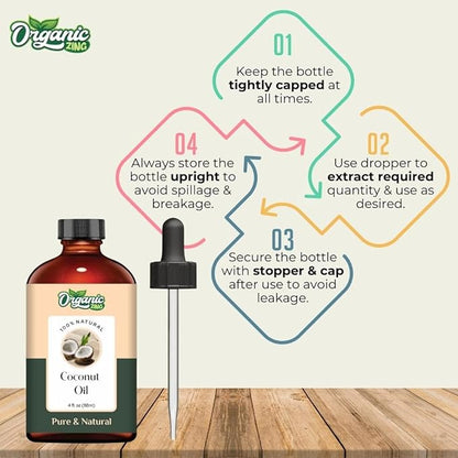 Coconut (Cocos Nucifera) Oil | Pure & Natural Carrier Oil for Skincare, Hair Care and Massage - 118ml/3.99fl oz
