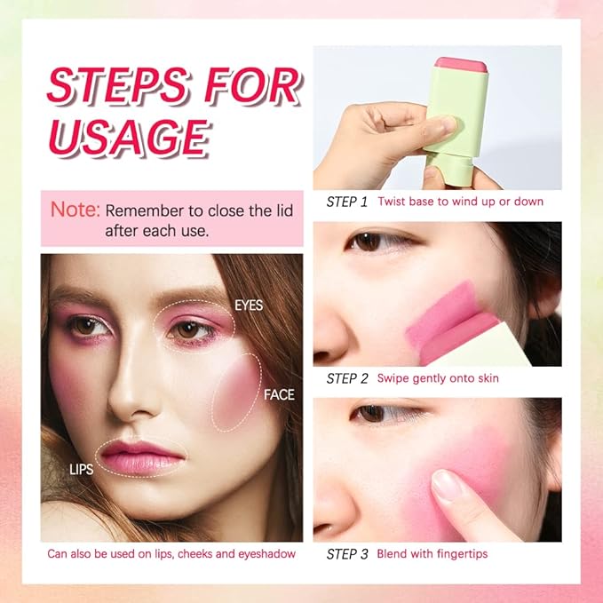 Blush Stick Matte Finish Waterproof Long Lasting Pink (3#coral orange)
