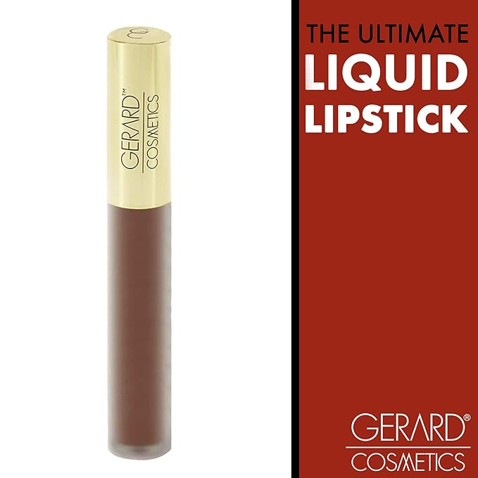 Gerard Cosmetics HydraMatte Liquid Lipstick Mudslide | Brown Lipstick with Matte Finish | Long Lasting and Non-Drying | Super Pigmented Fully Opaque Lip Color
