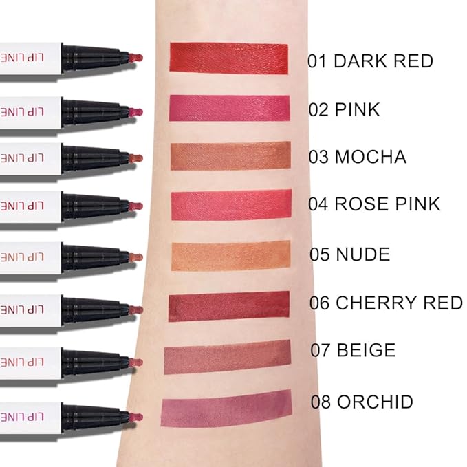 Mocha Brown Matte Lip Tint Stain Pen,Versatile Lip Set,Long