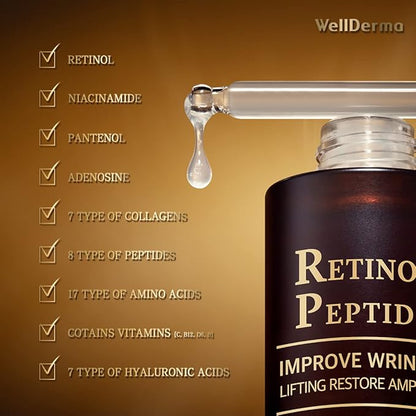 Wellderma Retinol Peptide Lifting Restore Serum/Ampoule 1.01oz 30ml