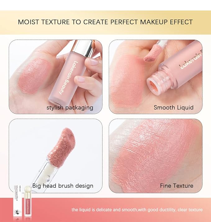 5 PCS Liquid Blush Soft Cream Face Blusher Blendable Feel