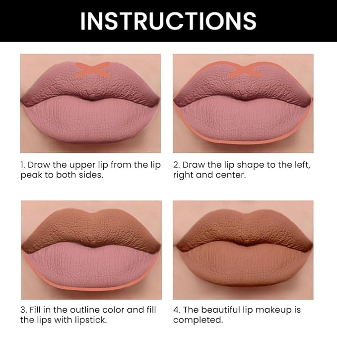 evpct 1Pcs Light Nude Brown Matte Lip Line