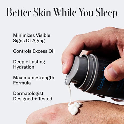 Geologie Complete Skincare Set for Men & Women | 3-Month Simple & Effective Daily Clear Skin Routine | Acne, Oily Skin, Dark Spots | Face Wash 2-Pack, Retinol Face Cream, SPF15 Moisturizer & Eye Cream