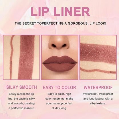 evpct 1Pcs Dark Brown Lip Liner and Lipstick