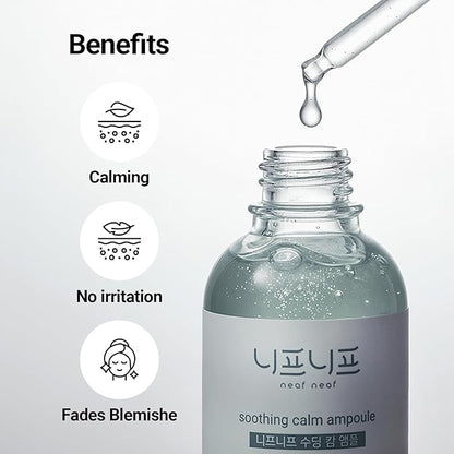 Soothing Calm Ampoule with Niacinamide, Spot Care Hyaluronic Acid, Non-Greasy, CICA Healing and Gentle Formula (30ml /1.01 oz) Radiant Serum, Korean Skincare