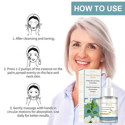 Camellia Japonica Hydrating Serum for Face – Anti-Aging, Wrinkle-Reducing Facial Treatment with Hyaluronic Acid, Vegan & Cruelty-Free, 1 Fl Oz