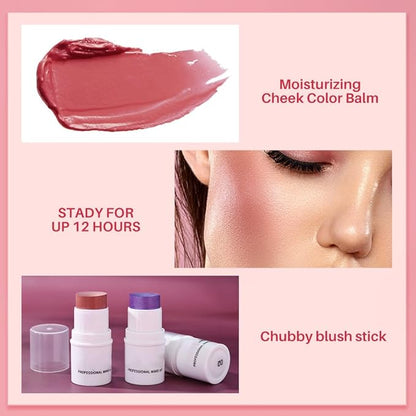 Cream Blush Stick for Cheeks, Waterproof Cream Makeup All Skin