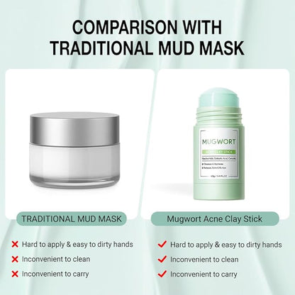 Clay Mask For Face, Vitamin C Face Masks with Turmeric and Kaolin Clay, Deep Cleansing Pores, Skincare Facial Mask for Refining Pores and Controlling Oil, (Mugwort)
