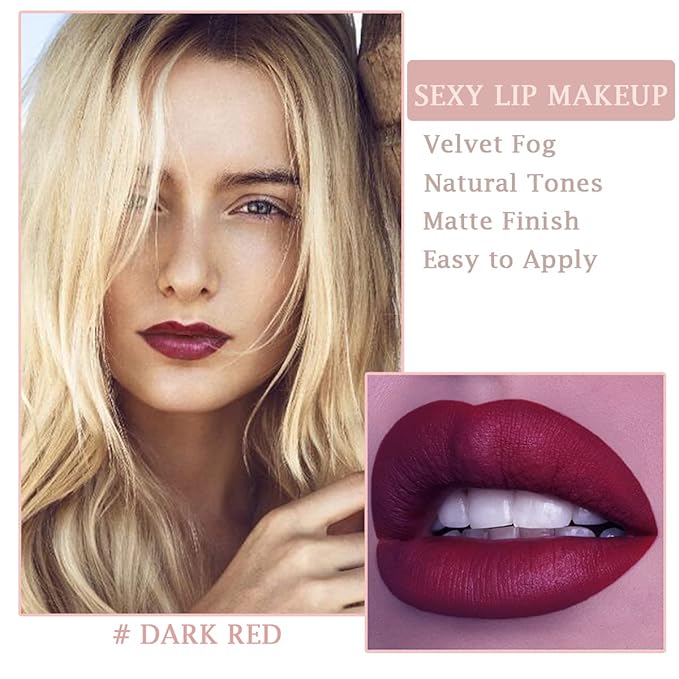 Matte Nude Lipstick,Nudes Paper Tube Lipsticks Smooth Velvety Lip Gloss, Long Lasting Lip Stick Non-Stick Cup Amber Lip Stick,Senior Matte Lip Makeup Gifts for Women and Girls (#07 Fuchsia)