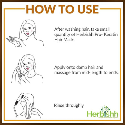 Herbishh H2 Combo (Condition + Hair Treatment) Pro Keratin Hair Mask 250 gm and Argan Oil for Hair 30ml for Men & Women | Combo for Dry, Weak & Frizz Hair