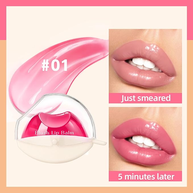 Color Changing Lazy Lipstick, Magic Blush Tinted Lip Balm, PH Temperature Changing Multi-Use Lips and Cheek Jelly Tint Makeup, Hydrating Long Lasting Labiales Magicos Lipstick for Women #1