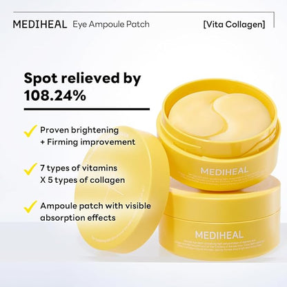 Mediheal Vita Glow Set – Vitamin C Brightening Serum & Eye Patches for Radiant Skin, Dark Circles & Dullness