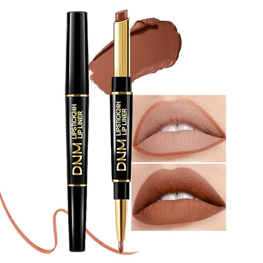 evpct 1Pcs Brown Matte Lip Liner and Lipstick