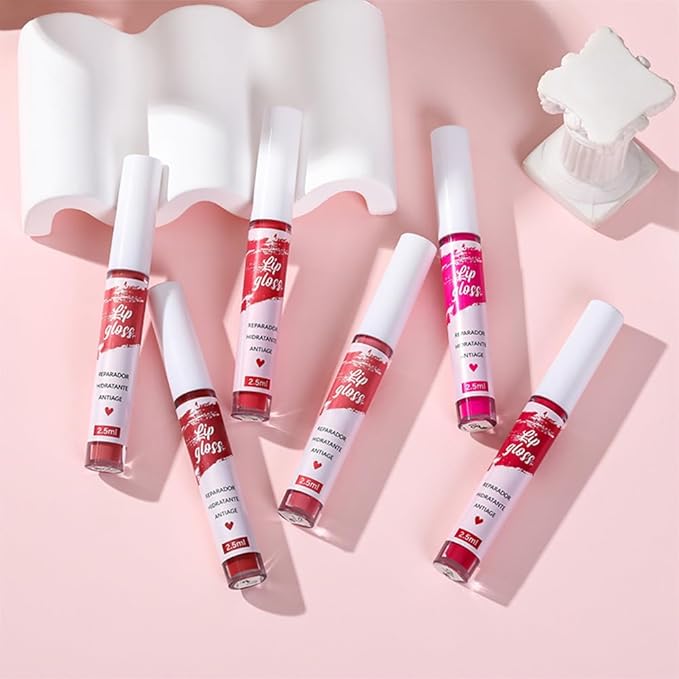 4Pcs Velvet Matte Liquid Lipstick Lipgloss Makeup Sets,Red Lipgloss
