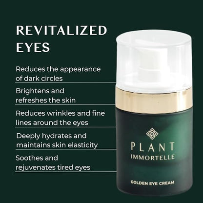 Golden Under Eye Cream - Hydrating Face Cream with Bakuchiol, Helichrysum Intensive Under Eye Renewal, Moisturizer Eye Cream Anti Aging Effect