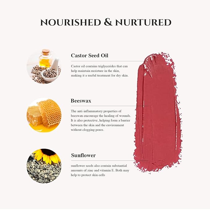 Organic Lipstick | Natural, Non-Toxic, Moisturizing, Long-Lasting & Highly Pigmented | Organic Butters, Botanical Extracts & Essential Plant Oils | Vibrant Colors (Brown Rose)