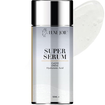 DMAE Facial Serum 1.7 oz Super Serum Lifts Tightens Plumps Firms - Unscented Fragrance Free - Suitable for Sensitive Skin with CoQ10 & Hyaluronic Acid - New Look