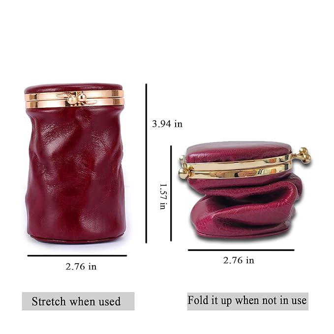 Leather Lipstick Pouch Mini Cosmetic Bag with Mirror Bag
