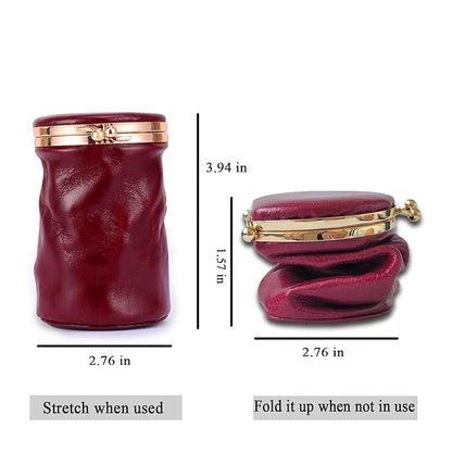 Leather Lipstick Pouch Mini Cosmetic Bag with Mirror Bag