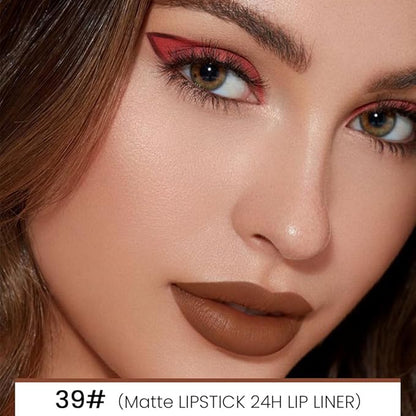 evpct 1Pcs Dark Deep Brown Matte Lip Line