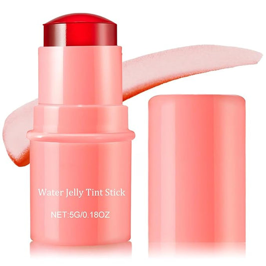 Cooling Water Jelly Tint,Multi-Use Cheek and Lip Stain,Water Jelly Tint Blush Stick,Natural Lasting Blush Lip Gloss - Buildable Watercolor Finish - 1,000+Swipes Per Stick - Vegan, Cruelty Free