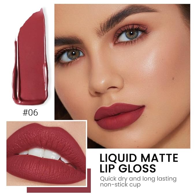4Pcs Velvet Matte Liquid Lipstick Lipgloss Makeup Sets,Red Lipgloss