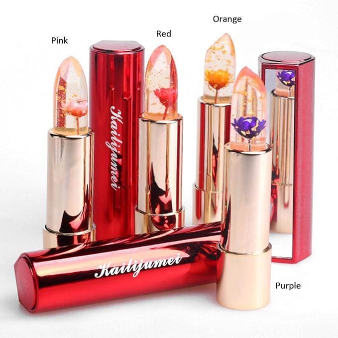 Moisturizer lipsticks Lips Care Surplus Bright Flower Jelly Lipstick 4g x 4 PCS SET