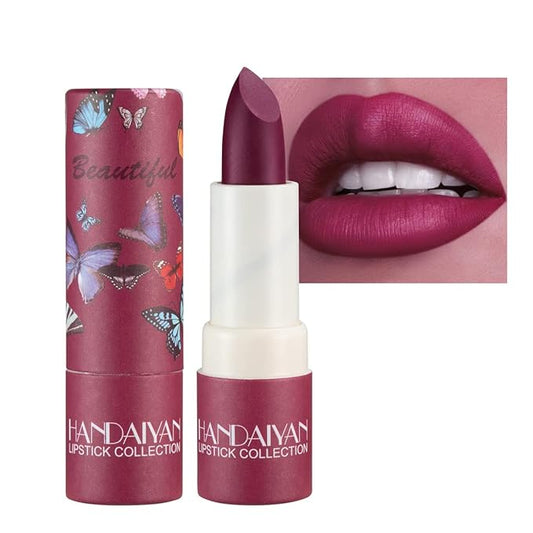 Matte Nude Lipstick,Nudes Paper Tube Lipsticks Smooth Velvety Lip Gloss, Long Lasting Lip Stick Non-Stick Cup Amber Lip Stick,Senior Matte Lip Makeup Gifts for Women and Girls (#07 Fuchsia)
