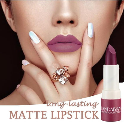 Matte Nude Lipstick,Nudes Paper Tube Lipsticks Smooth Velvety Lip Gloss, Long Lasting Lip Stick Non-Stick Cup Amber Lip Stick,Senior Matte Lip Makeup Gifts for Women and Girls (#07 Fuchsia)